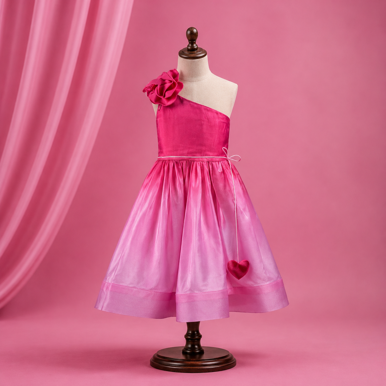 Pink One-Shoulder Party Dress - view 2
