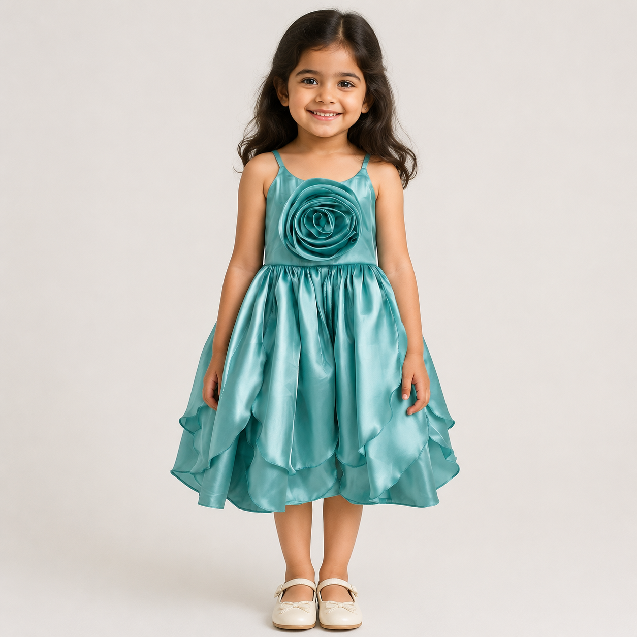 Teal Rose Bloom Dress