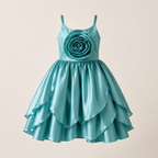 Teal Rose Bloom Dress - view 2