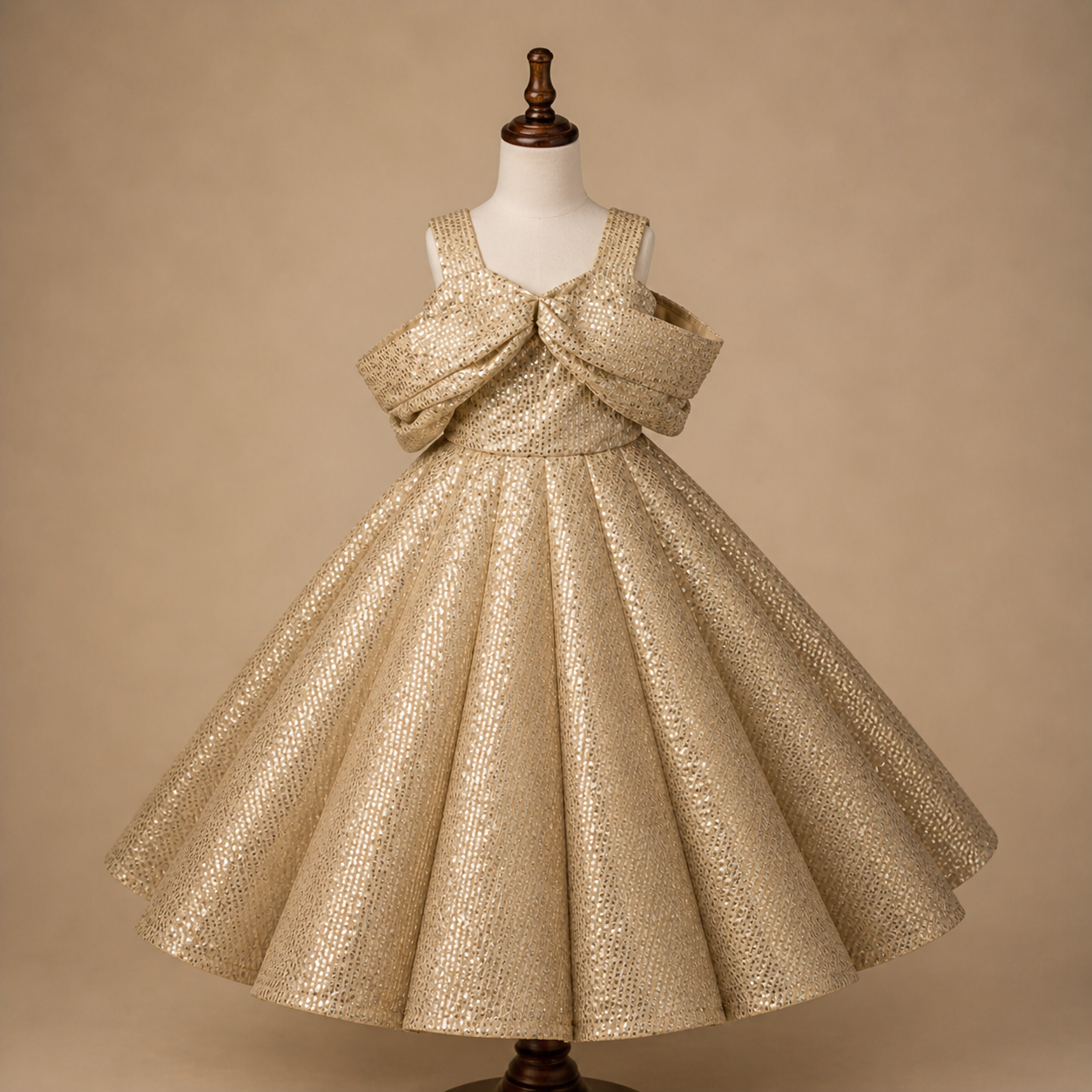 Gold Sequin Panel Gown - view 4