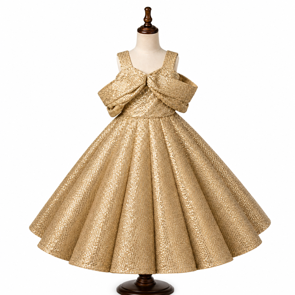 Gold Sequin Panel Gown - view 5