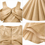 Gold Sequin Panel Gown - view 6