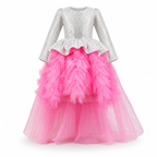 Silver Sequin and Pink Tulle Dress - view 2