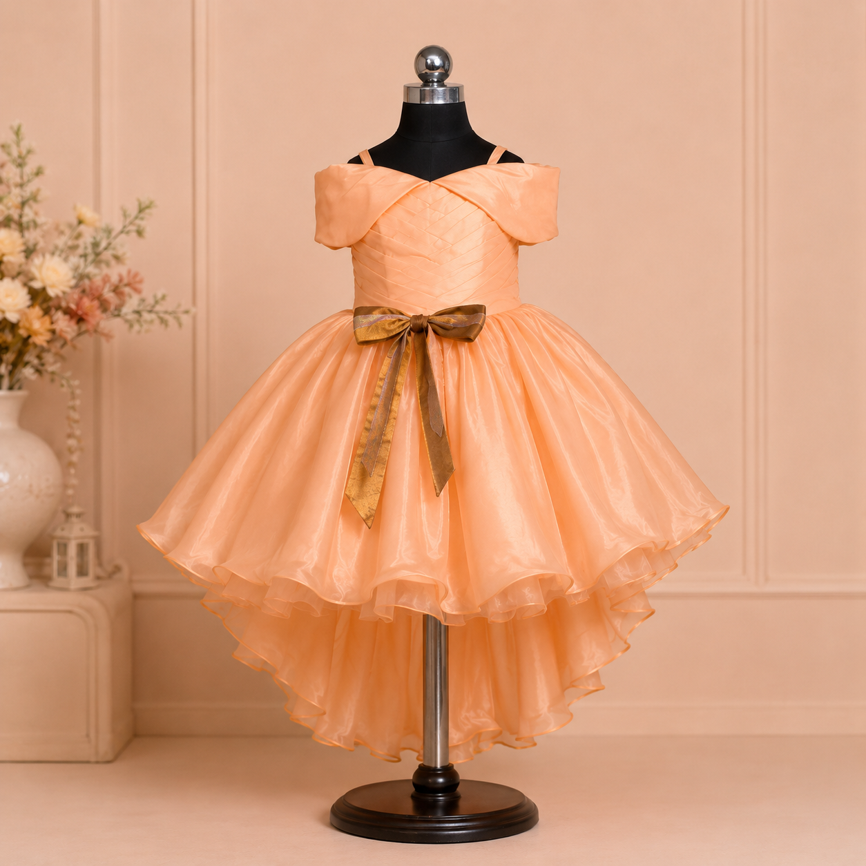 Opulent Earthy Silk Dress - view 3