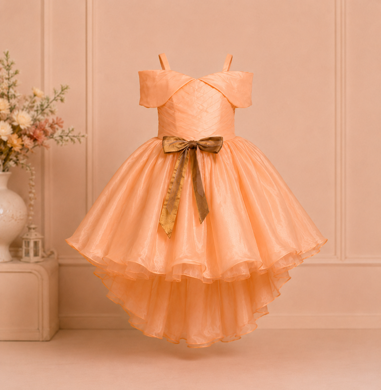 Opulent Earthy Silk Dress - view 5