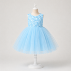 Powder Blue Rosette Tulle Dress - view 2