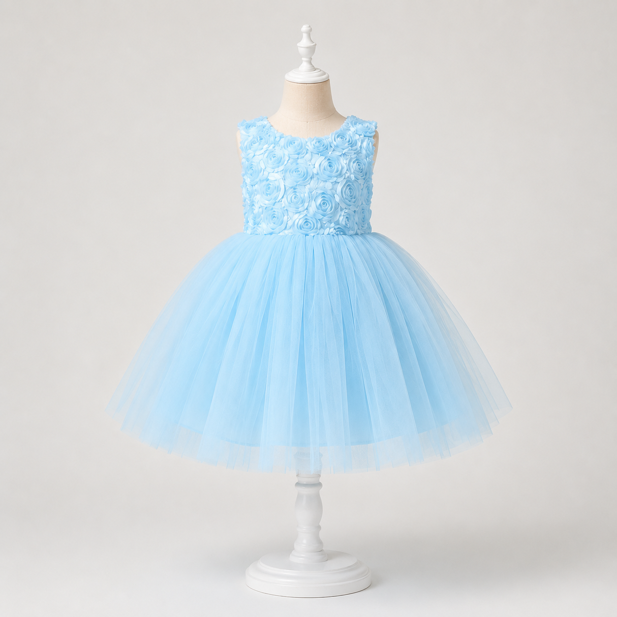 Powder Blue Rosette Tulle Dress - view 2