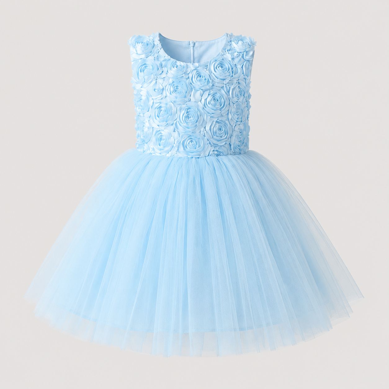 Powder Blue Rosette Tulle Dress - view 3