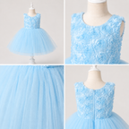 Powder Blue Rosette Tulle Dress - view 4