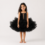 Black Couture Ruffle Party Dress