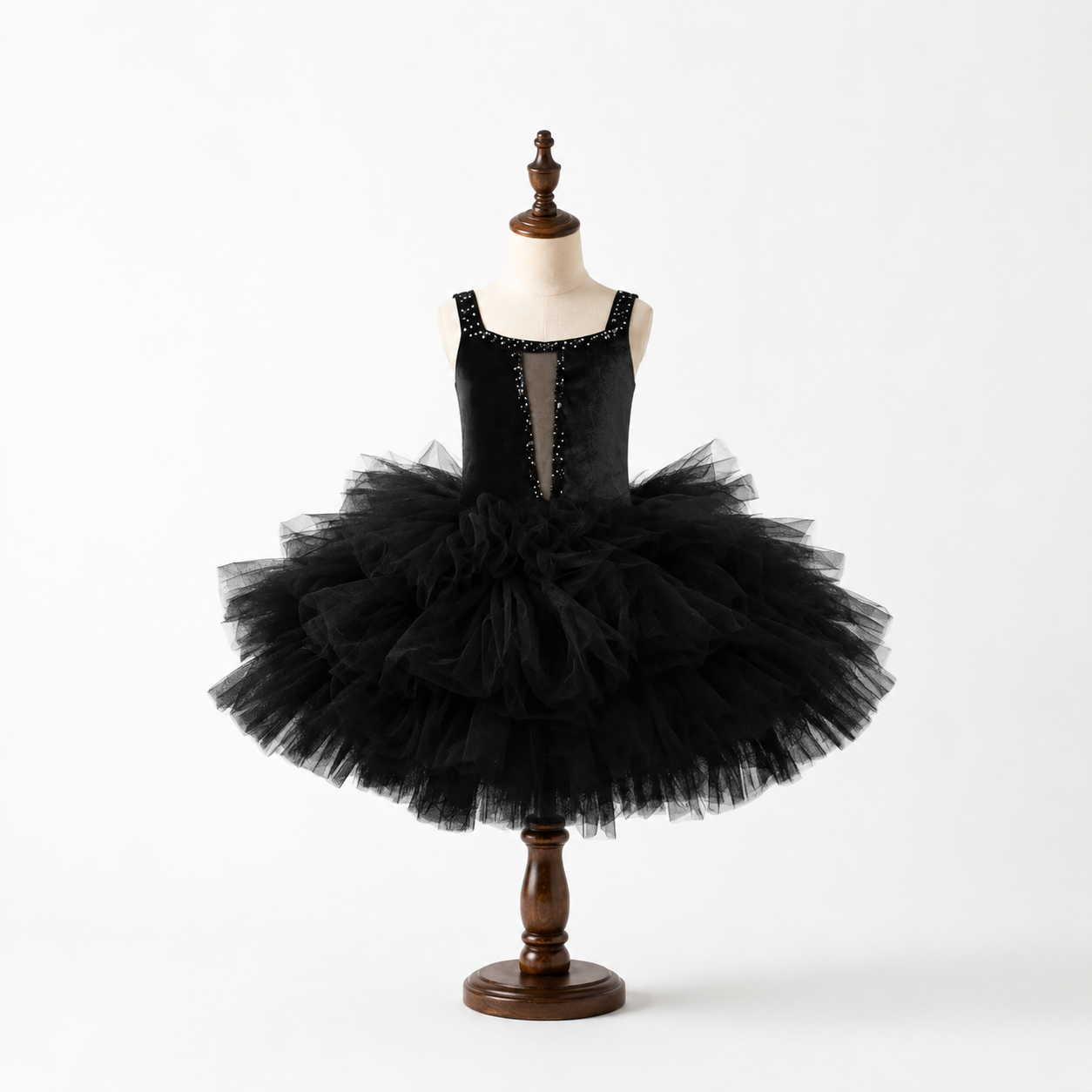 Black Couture Ruffle Party Dress - view 2