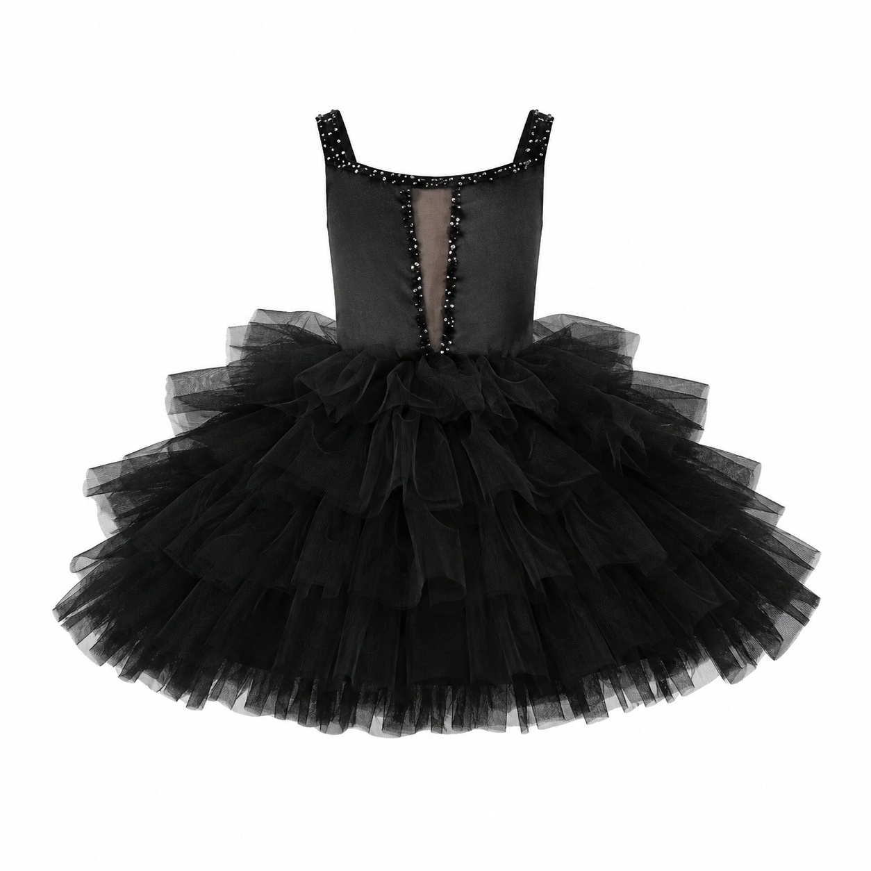 Black Couture Ruffle Party Dress - view 3