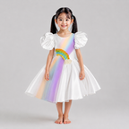 White Pearl Rainbow Dress