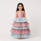 Pink and Blue Structured Mermaid Gown