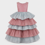 Pink and Blue Structured Mermaid Gown - view 3