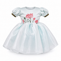 Aqua Lotus Hand-Painted Dress