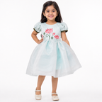 Aqua Lotus Hand-Painted Dress - view 3