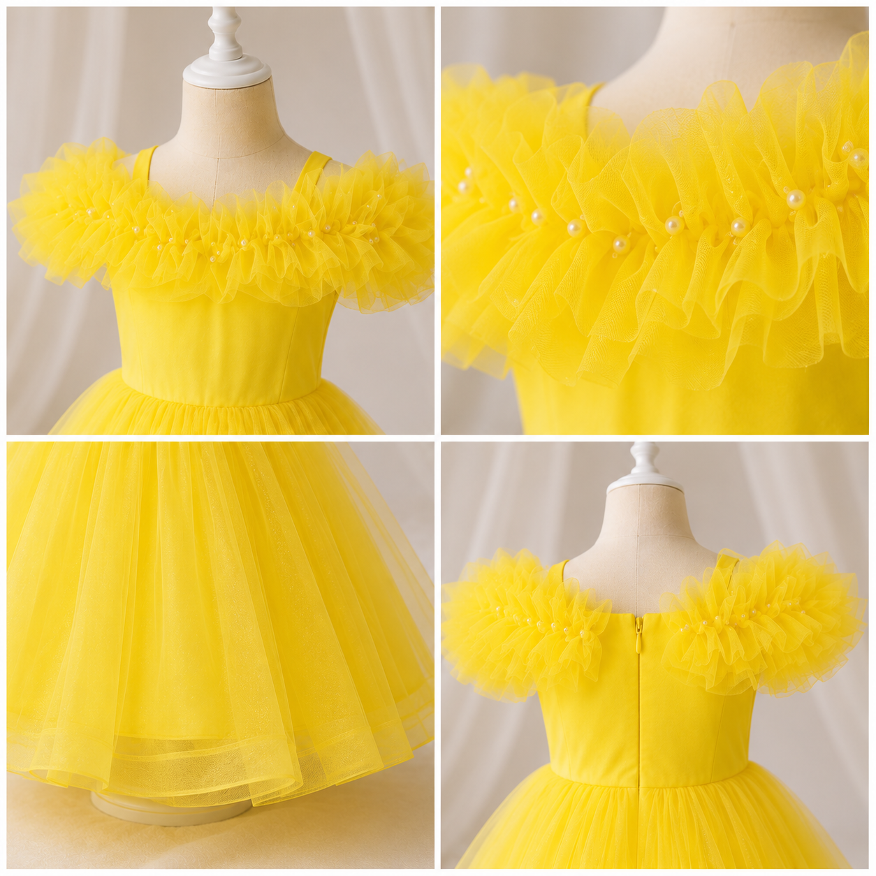 Vibrant Yellow Party Gown - view 4