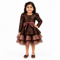 Chocolate Sequin Layered Party Frock
