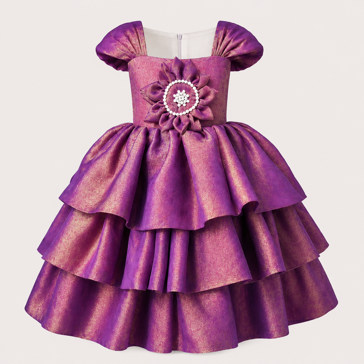 Purple Shimmer Floral Frock - view 3