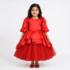 Scarlet Red Satin Princess Dress