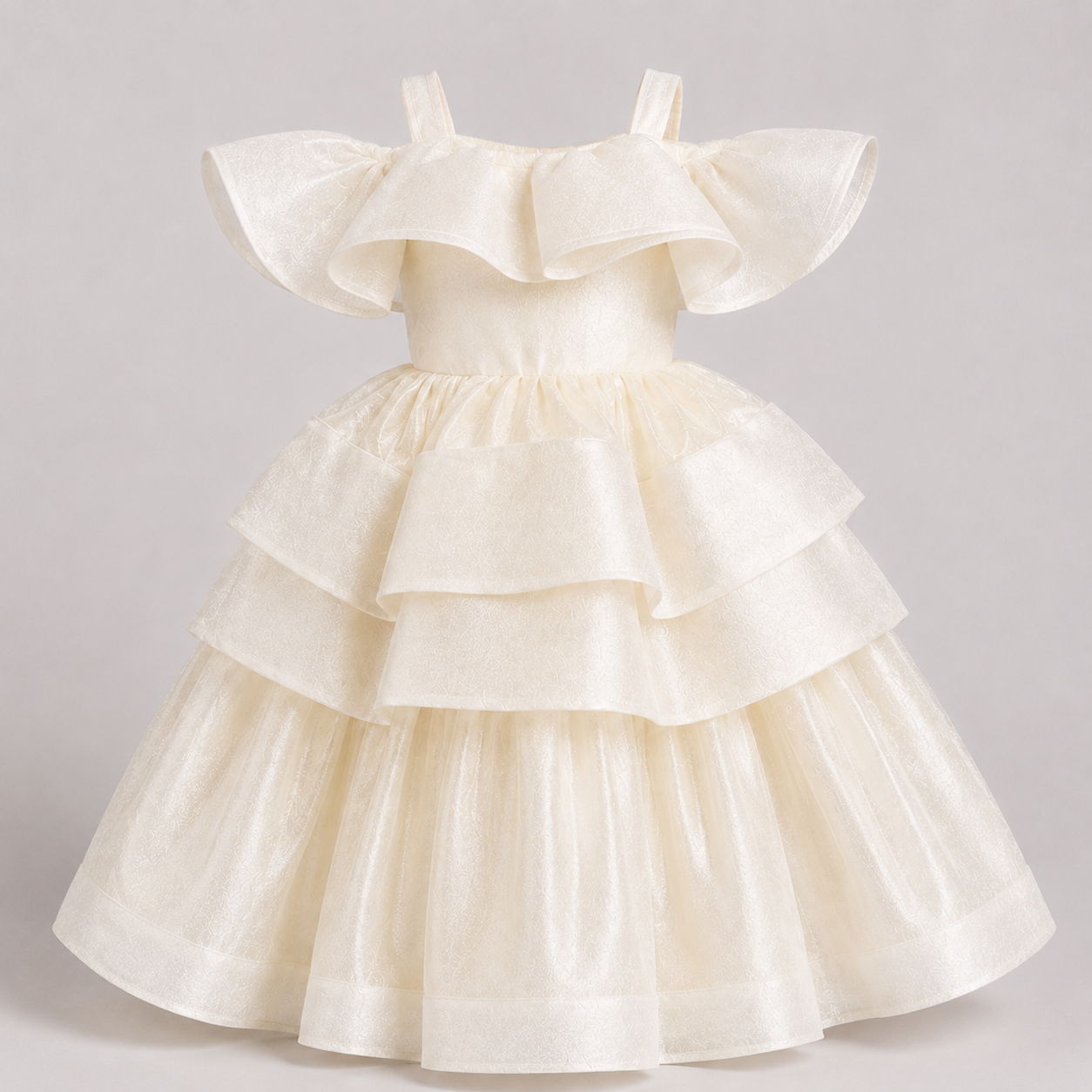Ivory Elegant Wavy Shine Dress - view 2