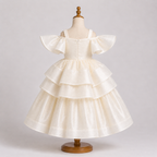 Ivory Elegant Wavy Shine Dress - view 4