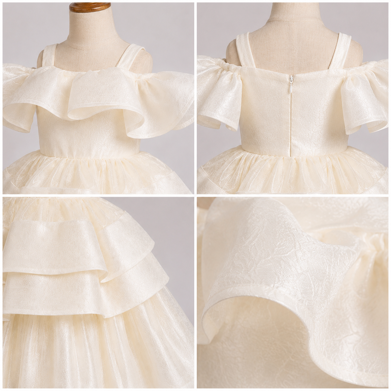 Ivory Elegant Wavy Shine Dress - view 5