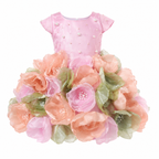 Baby Pink Floral Pearl Dress - view 2