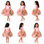 Baby Pink Floral Pearl Dress - view 4