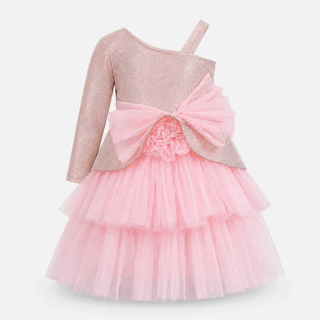 Blush One Shoulder Party Dress - view 3
