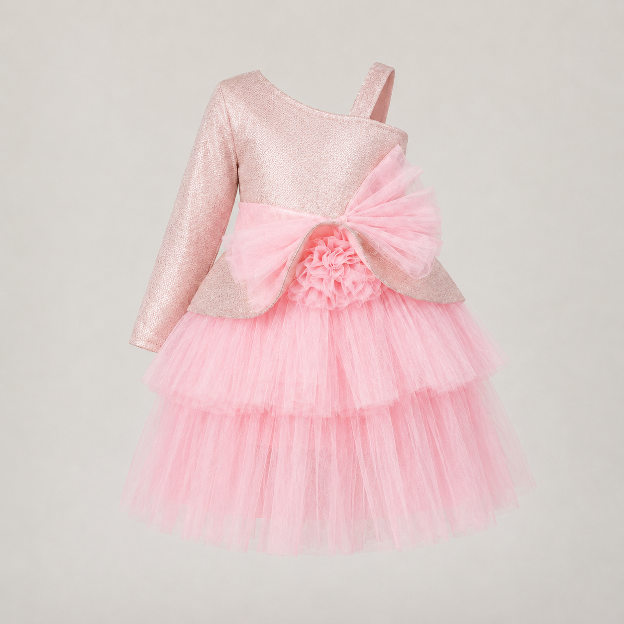 Blush One Shoulder Party Dress - view 5