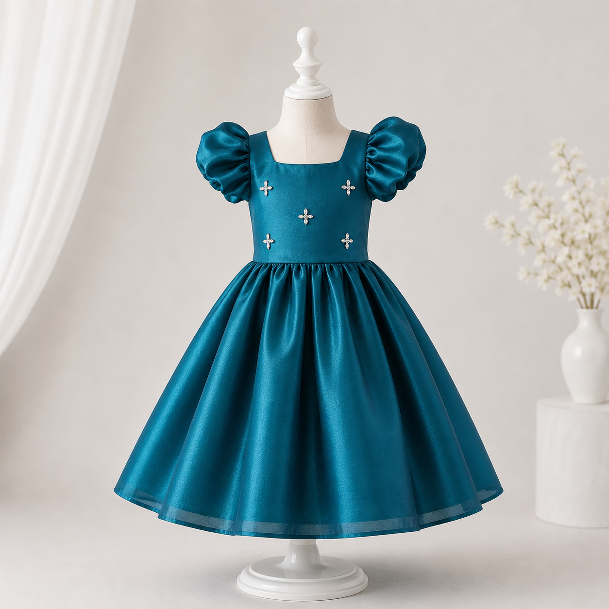 Teal Diamond Dress - view 3