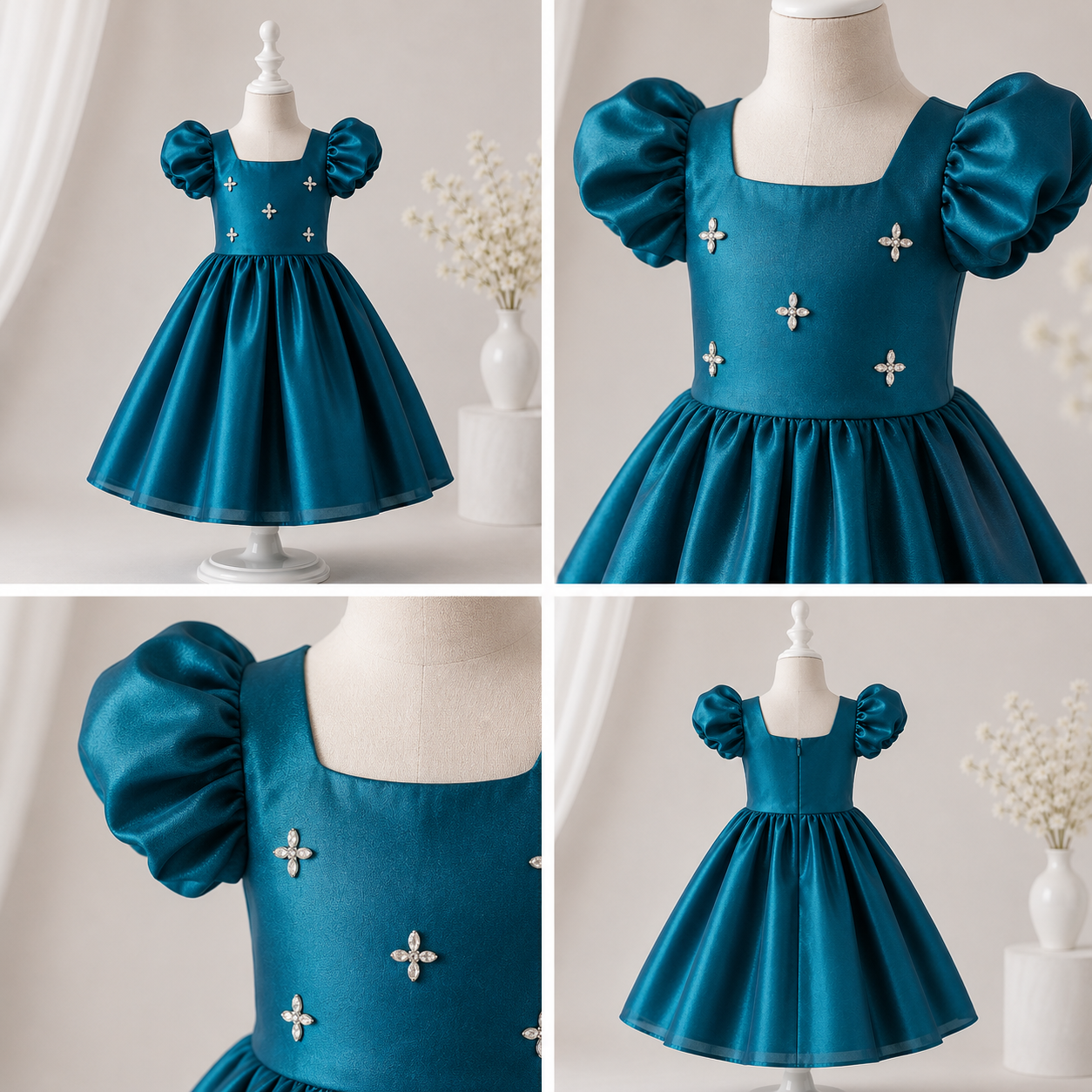 Teal Diamond Dress - view 4