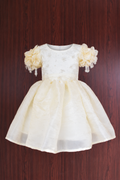 Butteryellow Floral Crystal Frock