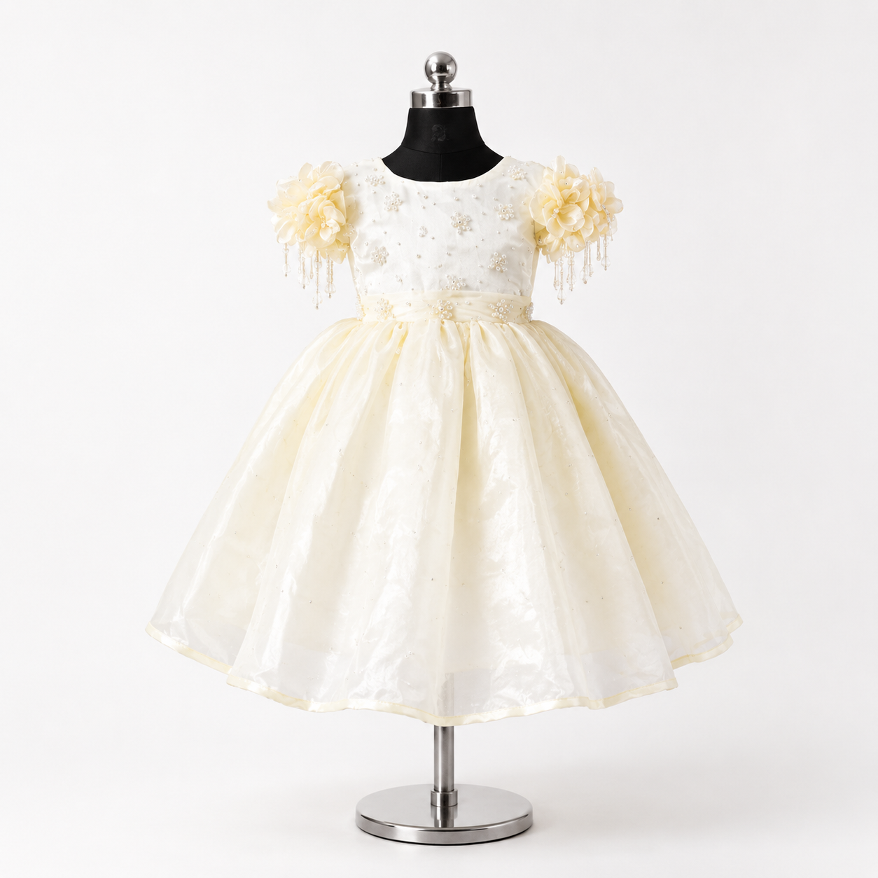 Butteryellow Floral Crystal Frock - view 2