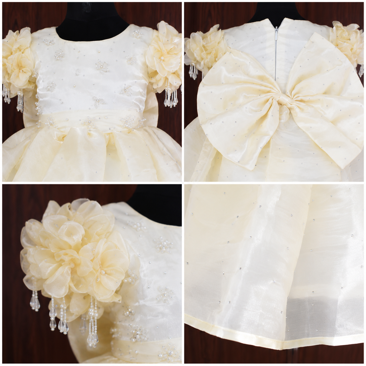 Butteryellow Floral Crystal Frock - view 3