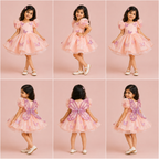 Peach Organza Butterfly Dress - view 2