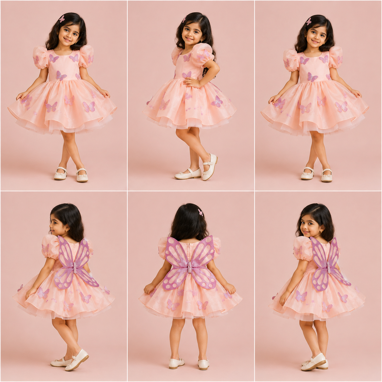 Peach Organza Butterfly Dress - view 2