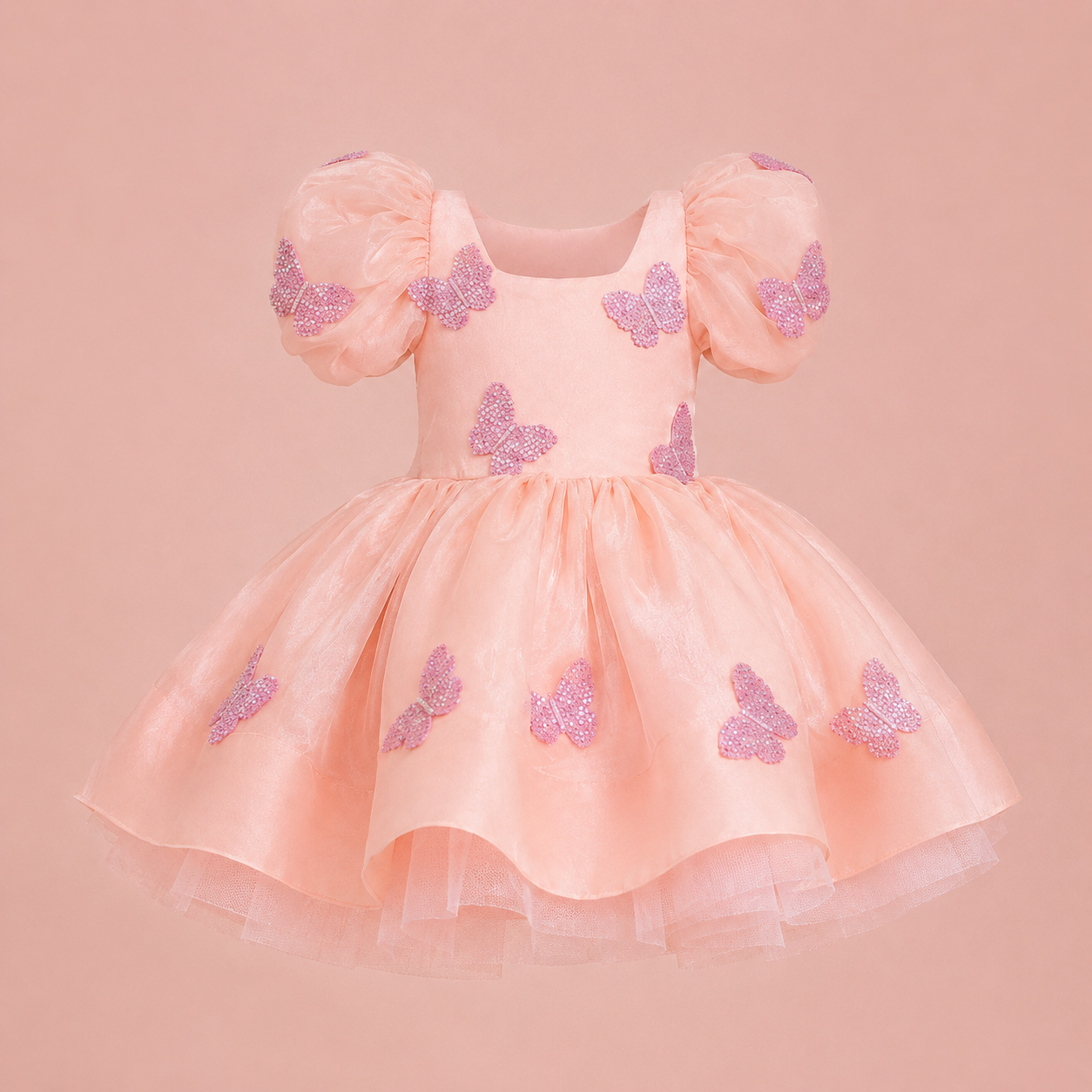 Peach Organza Butterfly Dress - view 5