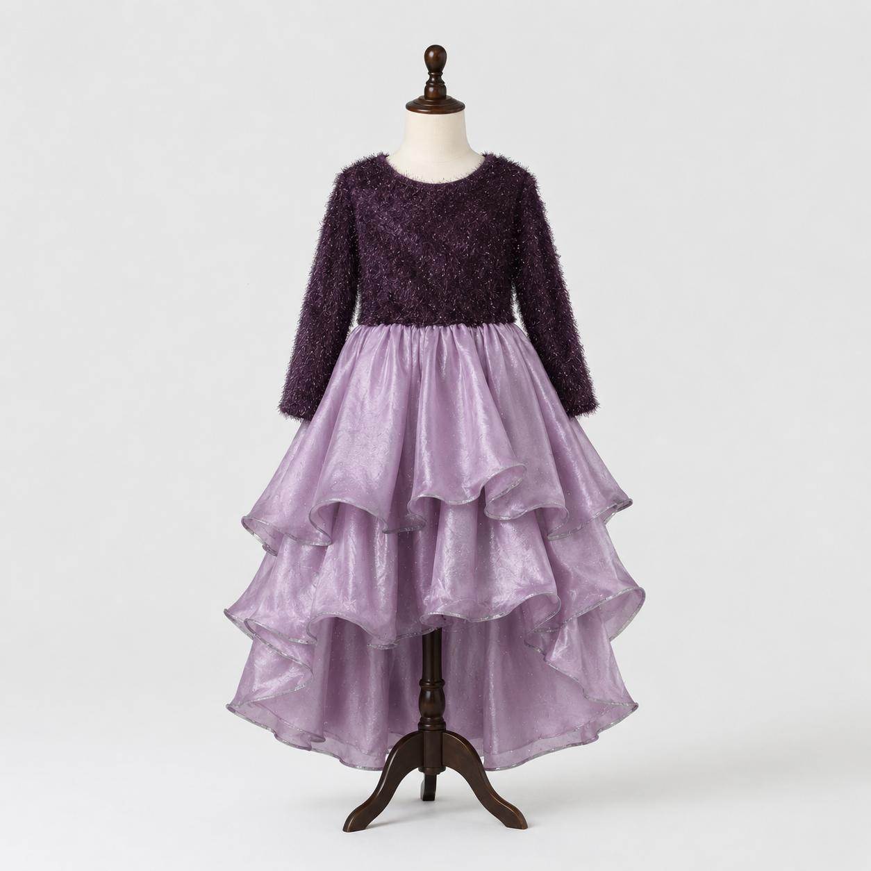 Plum Fur Sparkle Dress