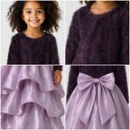Plum Fur Sparkle Dress - view 2
