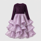 Plum Fur Sparkle Dress - view 3