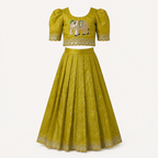 Mustard Embroidered Lehenga Choli - view 2
