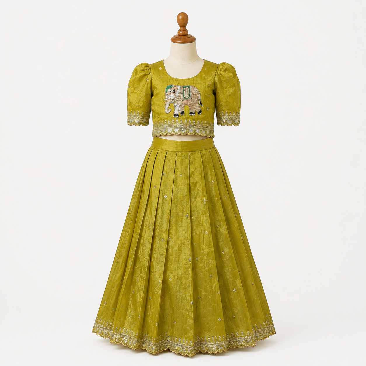 Mustard Embroidered Lehenga Choli - view 3