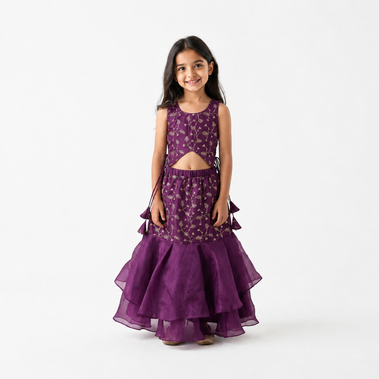 Purple Embroidered Lehenga Choli Set