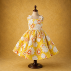 Buttercup Yellow Floral Dress - view 3