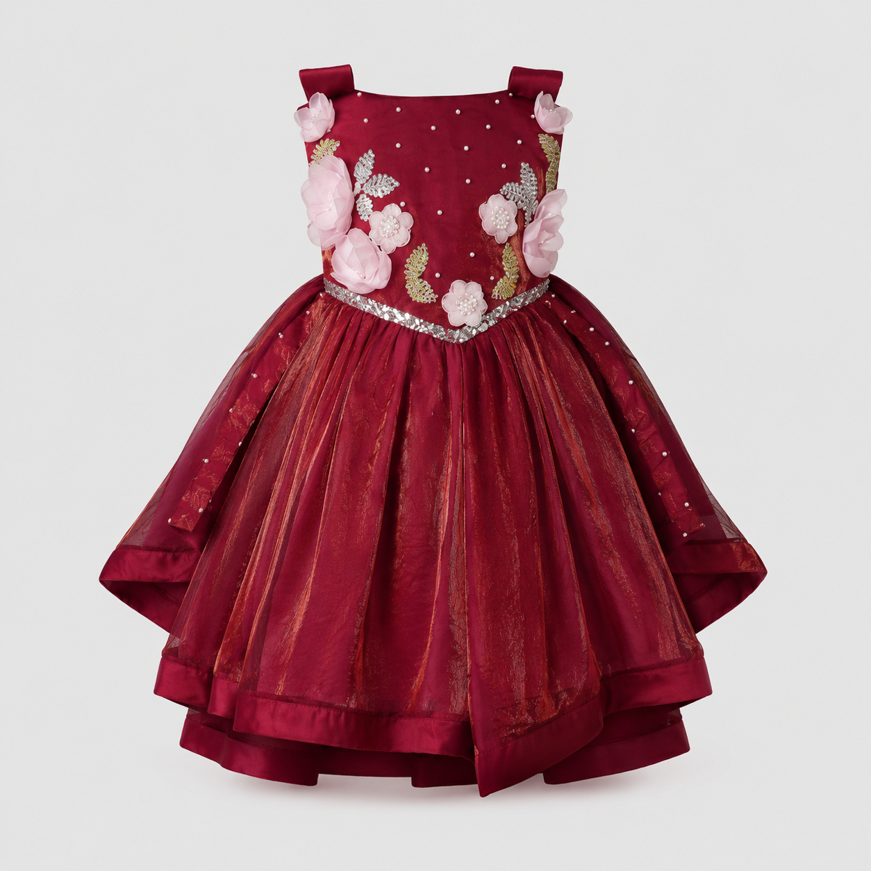 Pink Shine Floral Party Dress