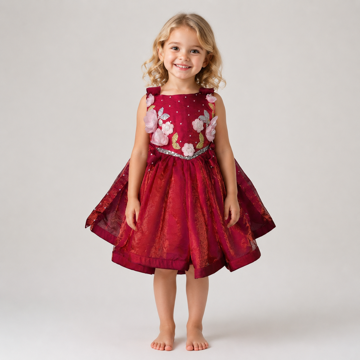 Pink Shine Floral Party Dress - view 4