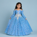 Blue Sequin Elsa Princess Gown